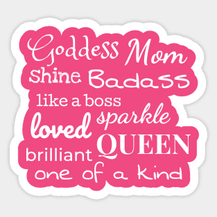 Mom Goddess Badass Queen Sticker